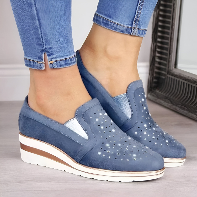 Lisa™ | Orthopedic Wedge Loafers with Rhinestones 1+1 FREE