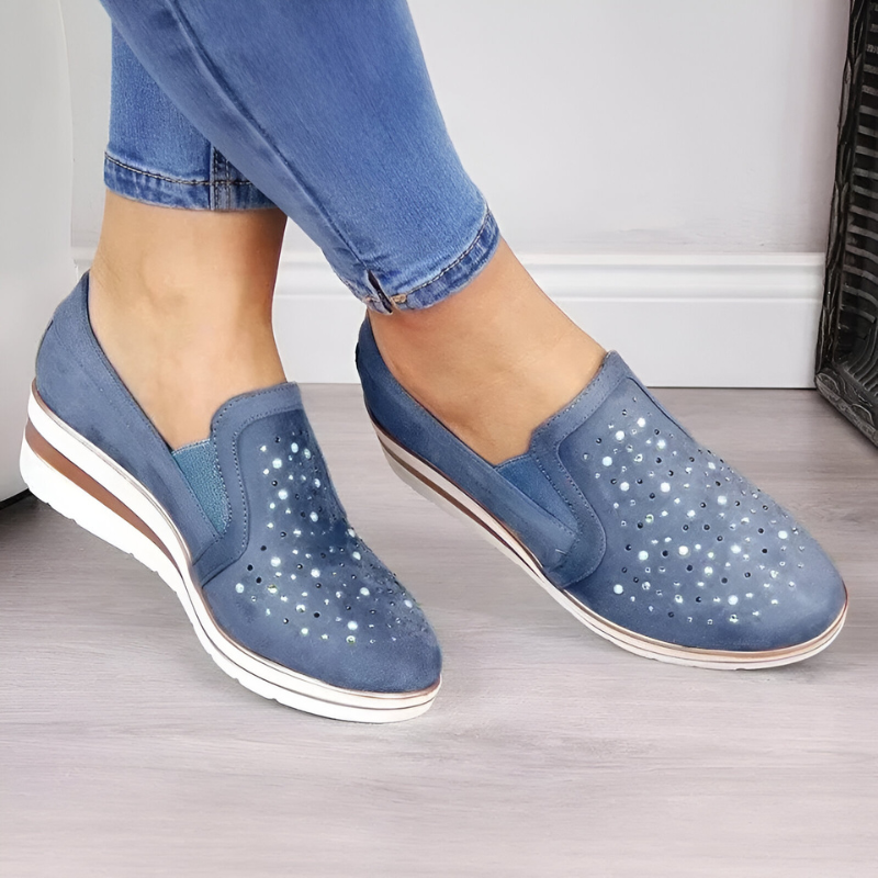 Lisa™ | Orthopedic Wedge Loafers with Rhinestones 1+1 FREE