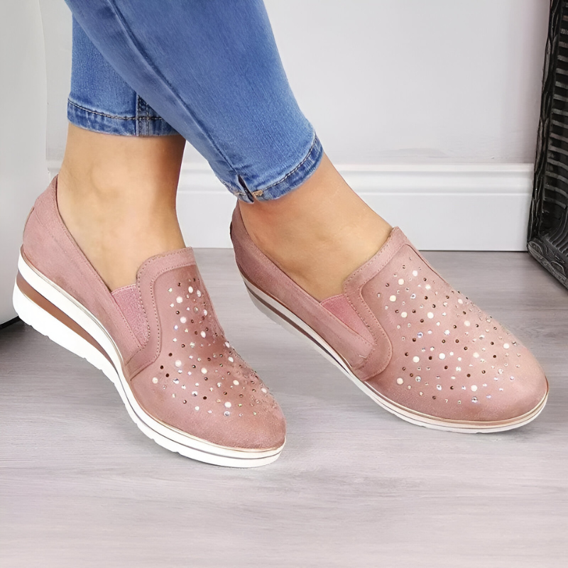 Lisa™ | Orthopedic Wedge Loafers with Rhinestones 1+1 FREE
